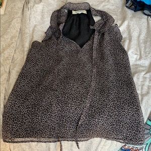 Cheetah Print Racer Back Blouse - Size M